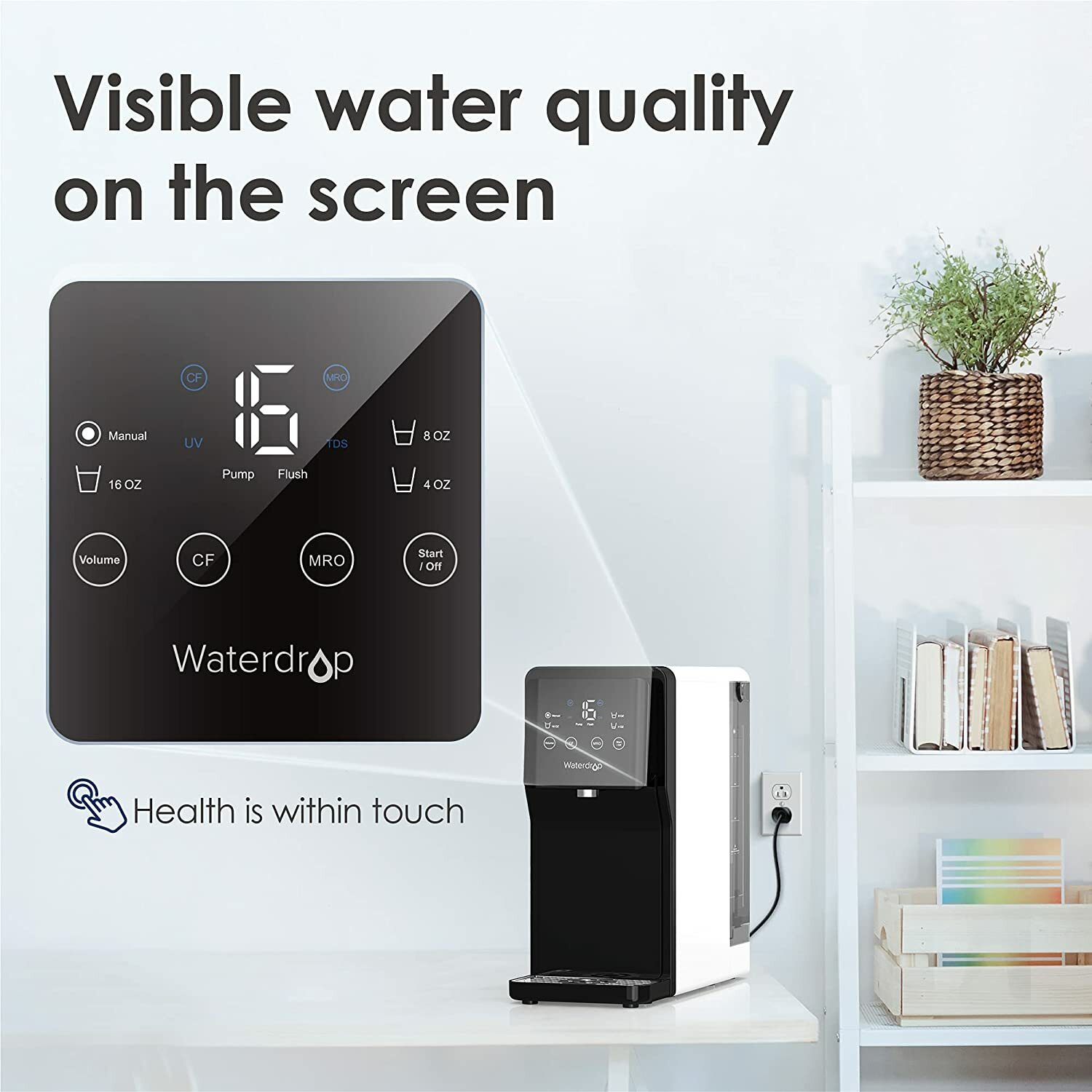 Waterdrop N1 Countertop Reverse Osmosis System, TDS Reduction