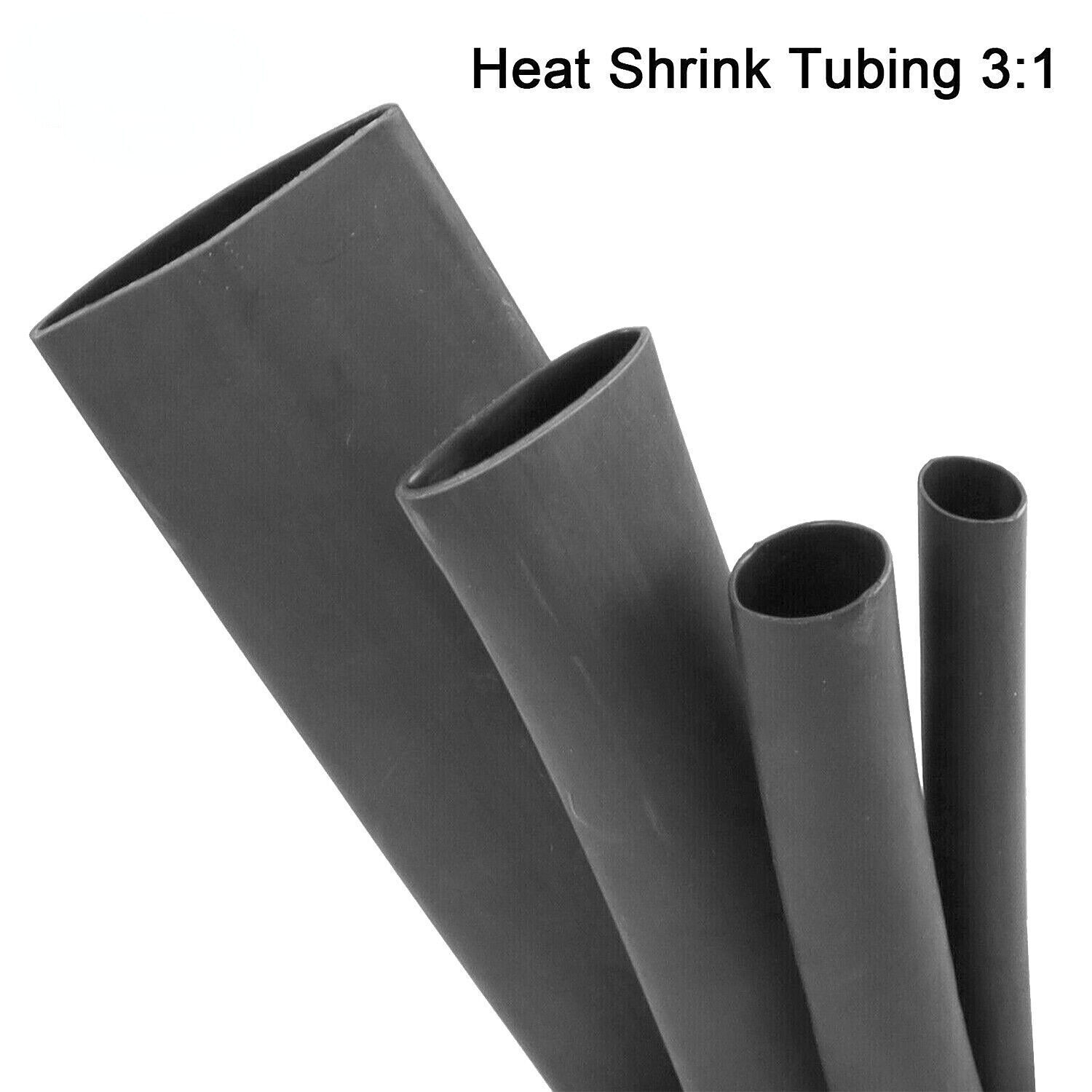 BLACK Heat Shrink Tubing Tube Dual Wall 3:1 Adhesive Glue Lined Waterproof