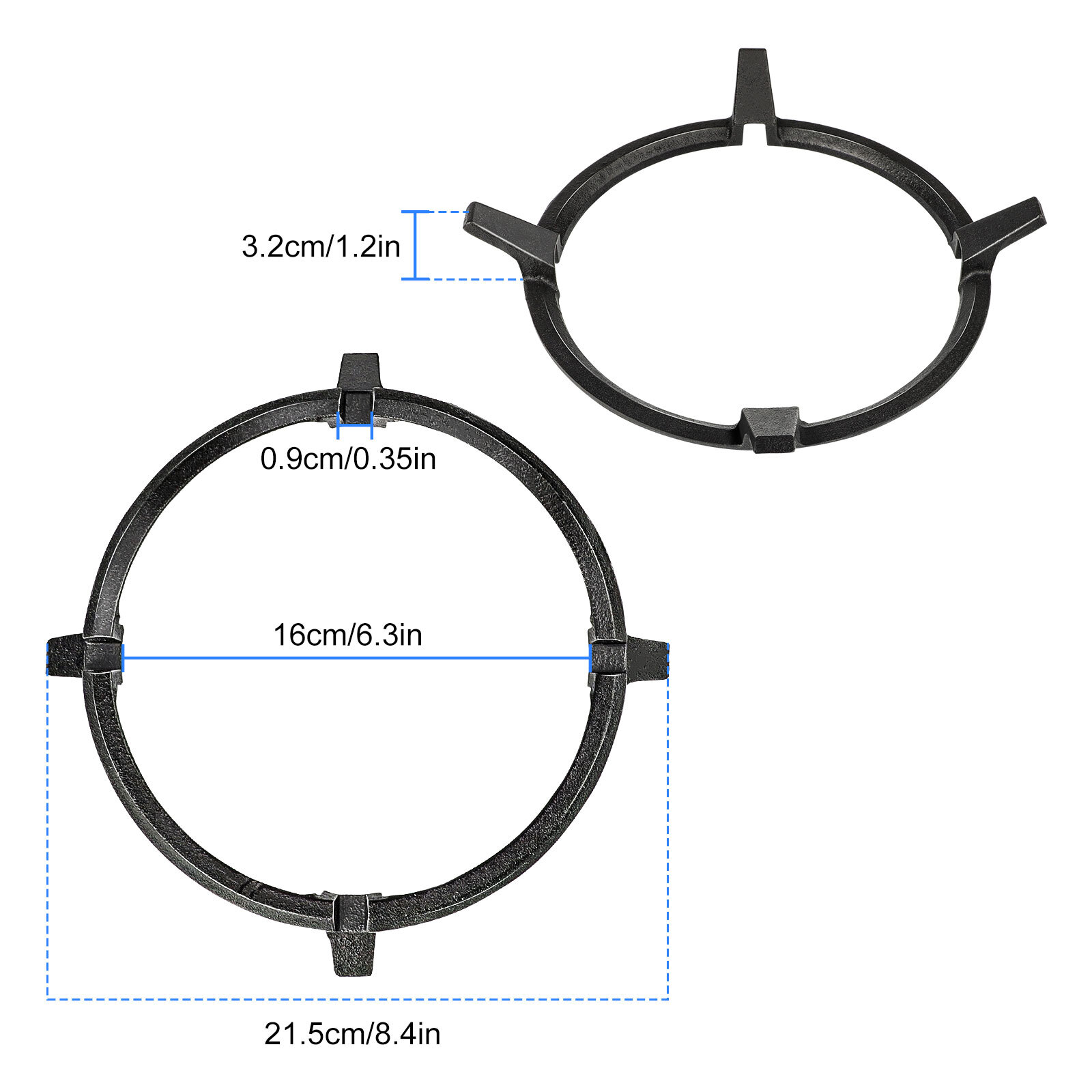 8.4'' Wok Ring Non-slip Black Cast Iron Stove Stand for Kitchen Wok Support Ring