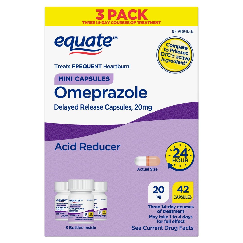 Equate Omeprazole Delayed Release Mini Capsules 20 mg 42 Count