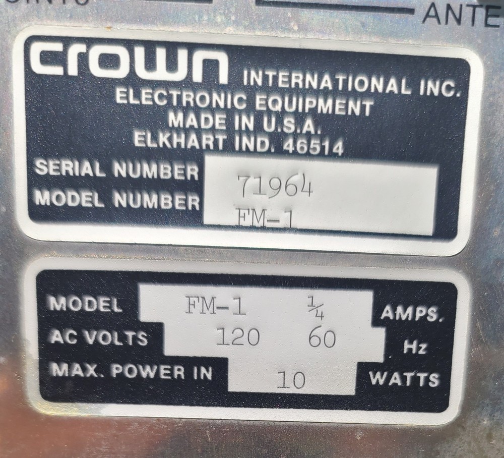 Crown FM1 Digital Tuner Very Nice Condition!!