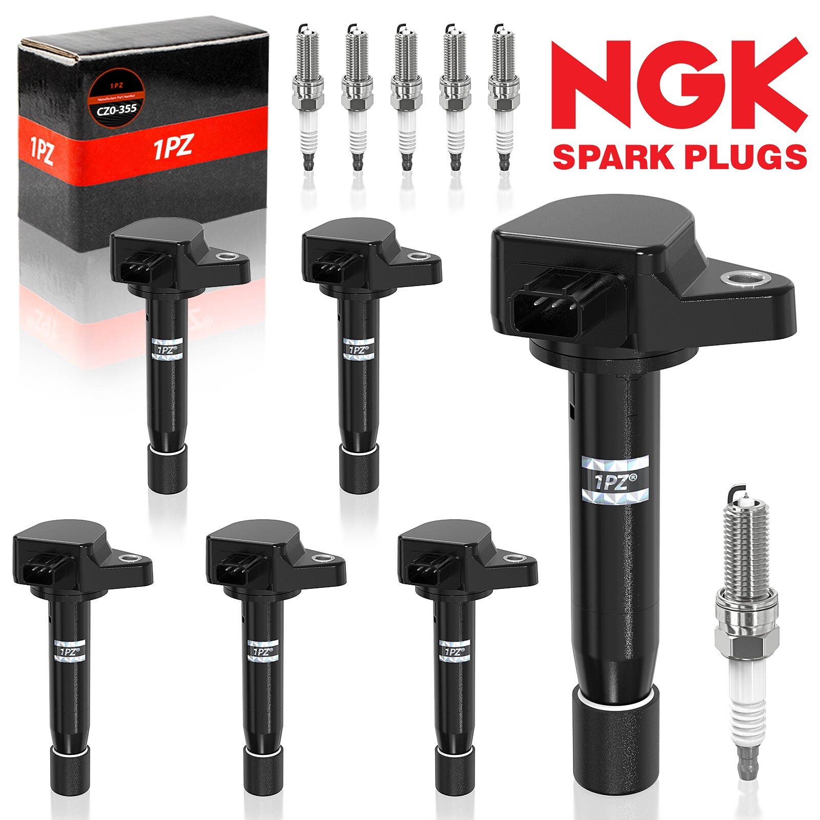 6x Genuine Ignition Coil & Spark Plug For OEM UF603 Honda Accord Odyssey 3.5L V6