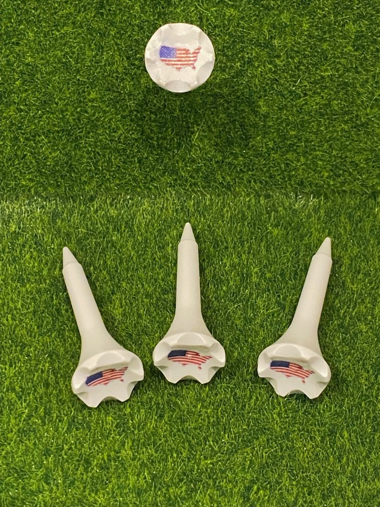 1.5” USA FLAG Golf Tee Evolution PTS Plastic Shortee Stars & Stripe