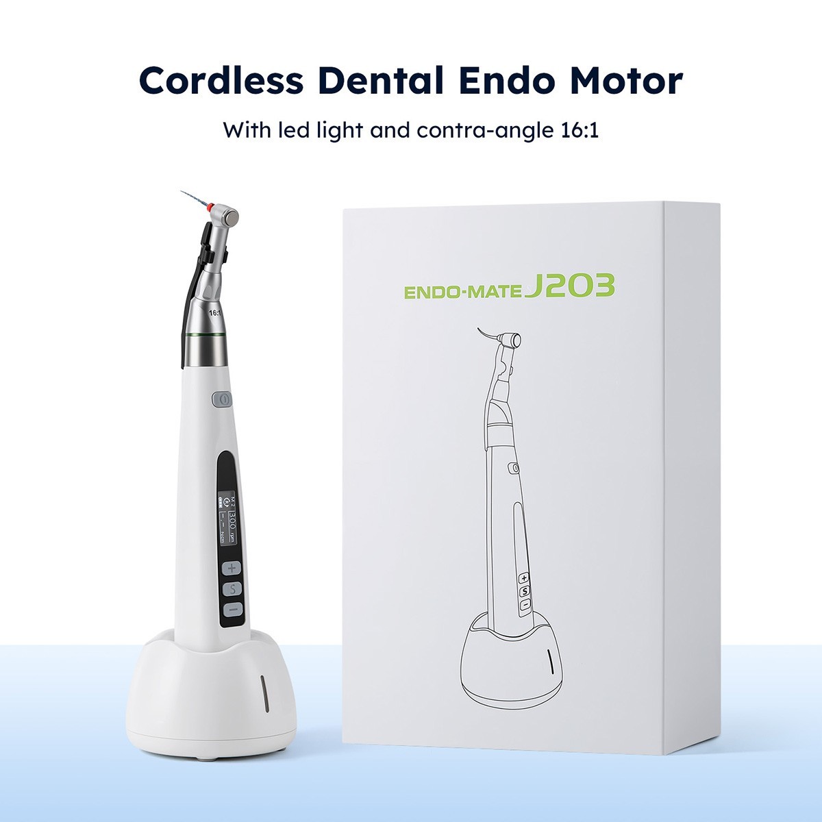 Dental Wireless LED Endo Motor 16:1 Contra Angle Root Canal Treatment Endodontic