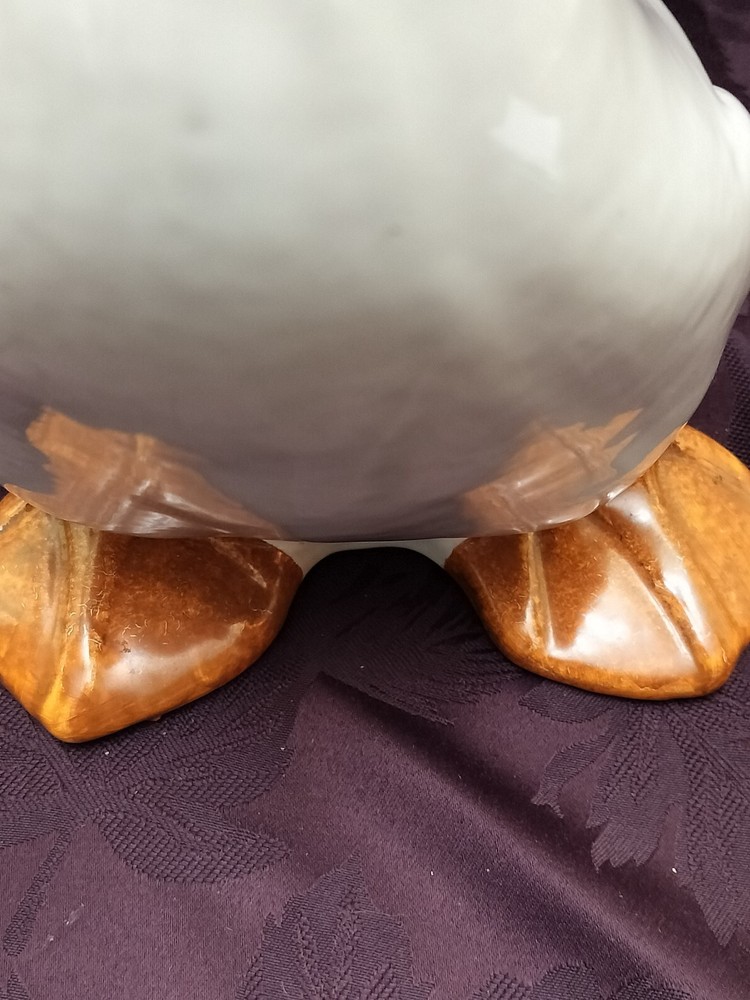 Ceramic White Goose Signed Made In Italy