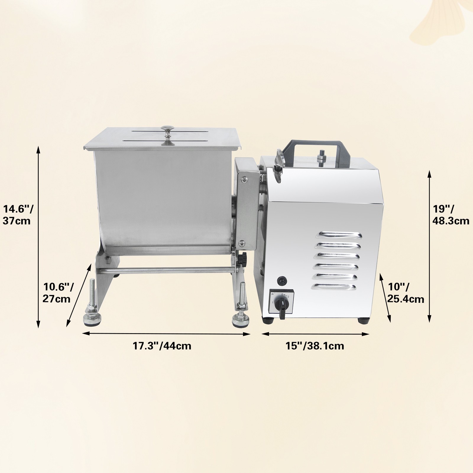 Hakka Electric Meat Mixer 15LBS-85LBS Tilt Tank Meat Sausage Mixing Machine