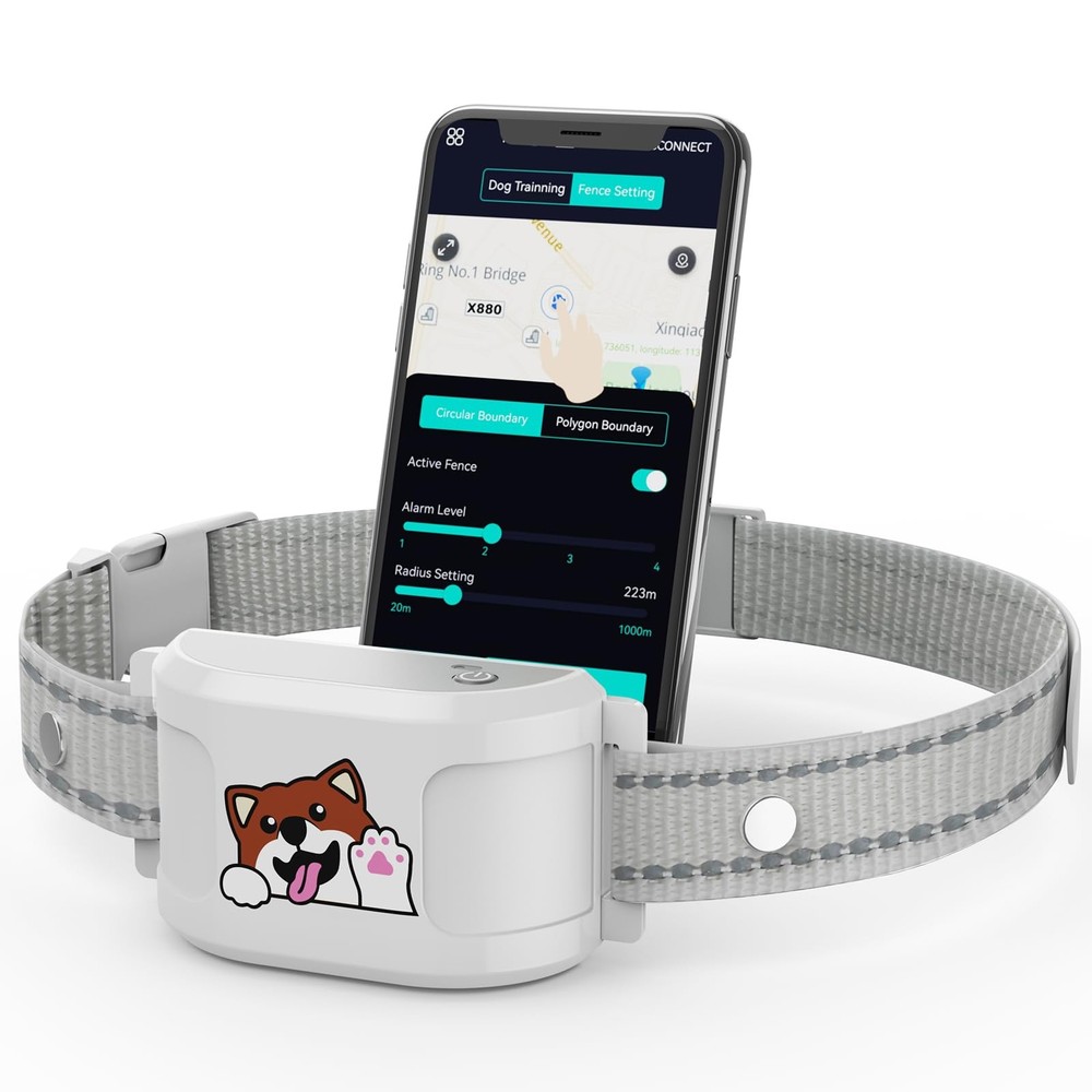 GPS Dog Collar with Wireless Electronic Boundary & Training – No Subscription...