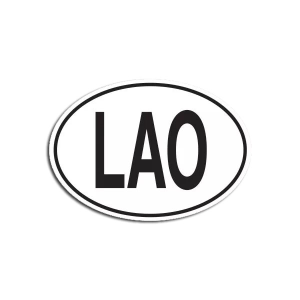LAO Laos Country Code Oval Sticker
