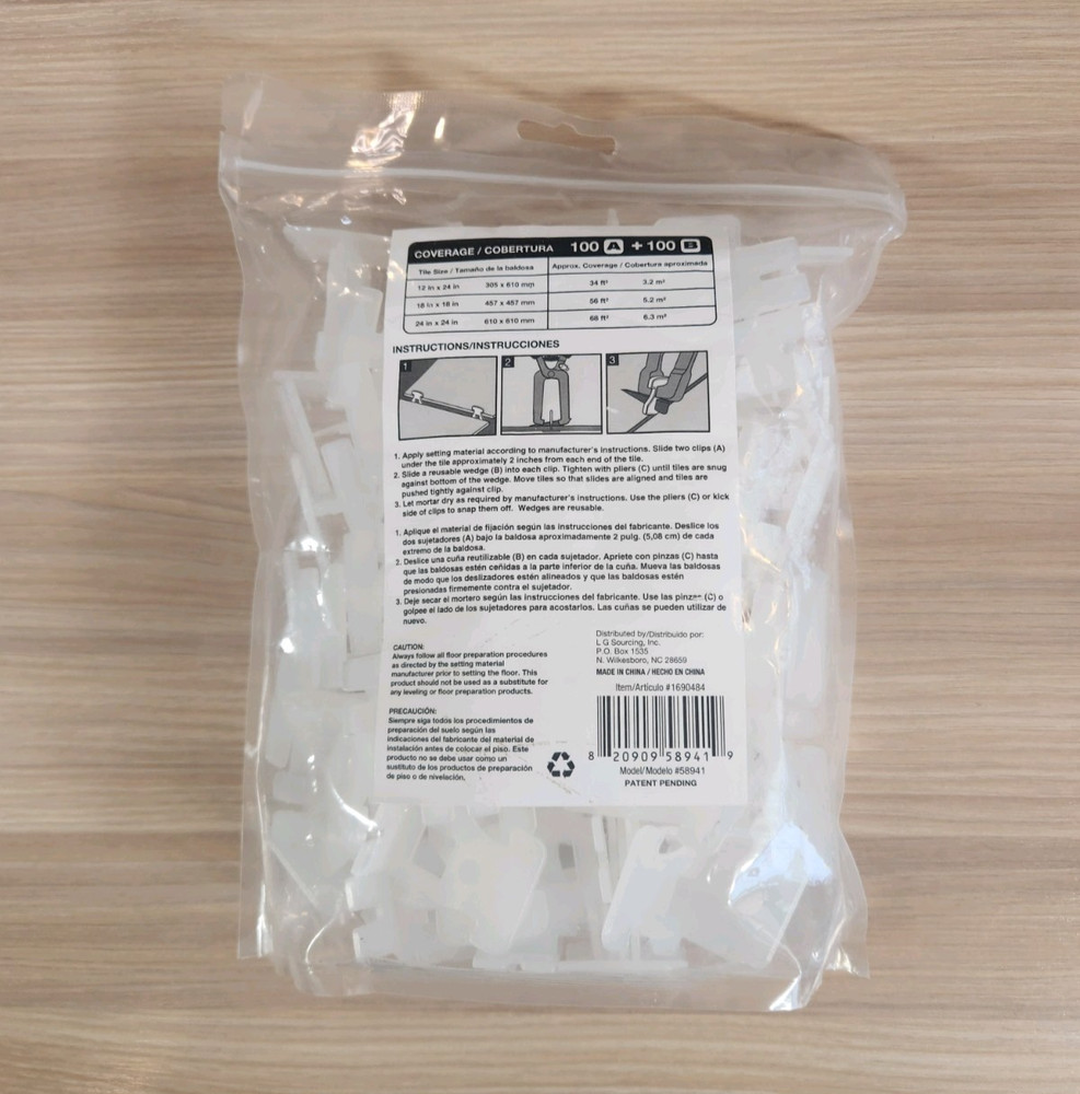 NEW Project Source Flat A Floor Tile Leveling System Clips Part A 100-1Pack