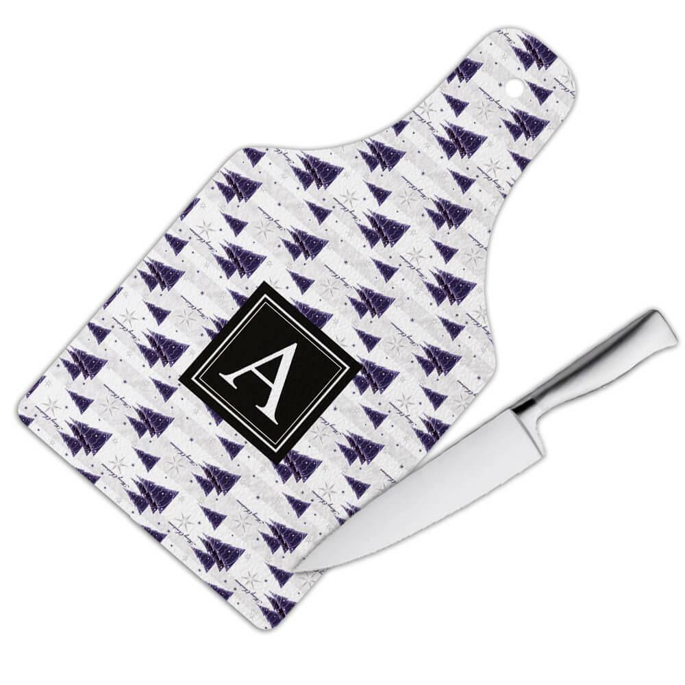 Gift Cutting Board : Graceful Christmas Tree Winter Holidays Pattern Elegant