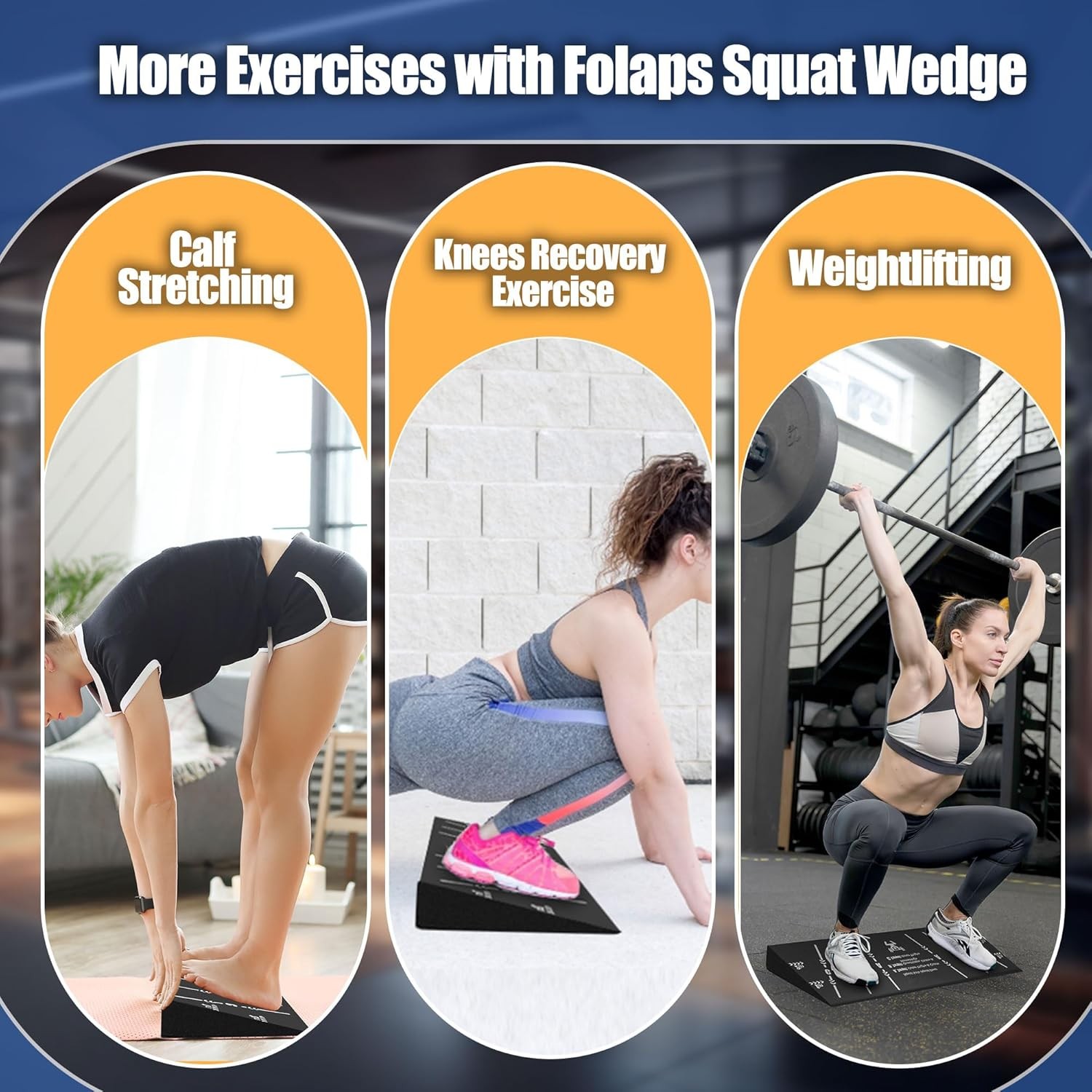 Squat Wedge Block Heel Elevated Slant Board for Weightlifting Home Gym