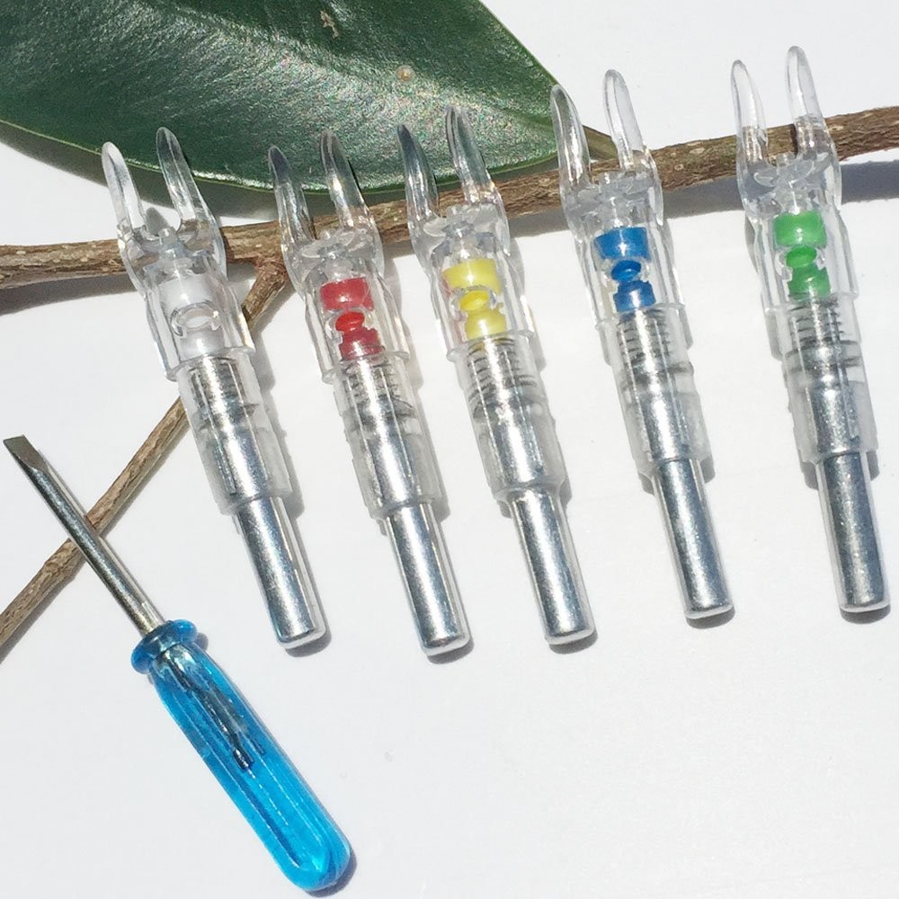 6PCS-S Lighted Nocks for Arrows with .244/6.2mm Inside Diameter Compound Bow ...