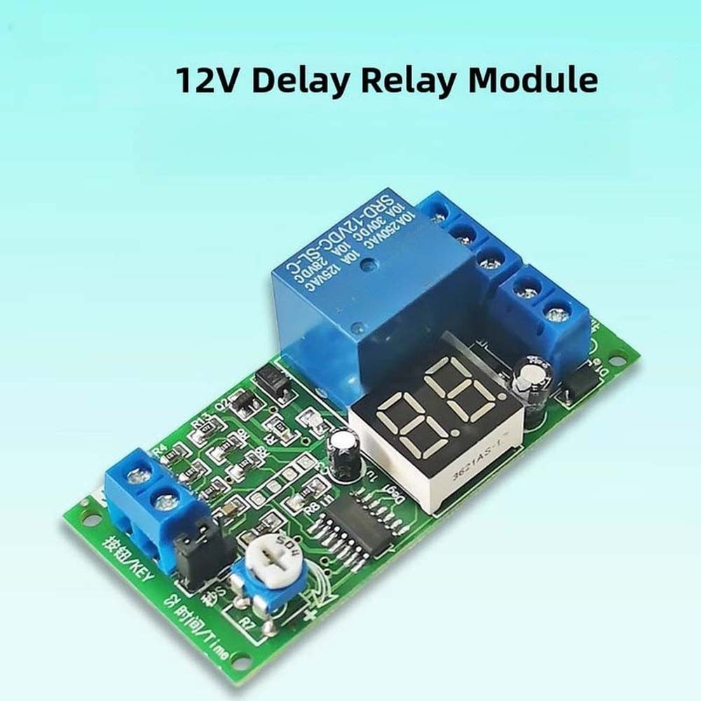 12V Digital Timing Relay Module with Adjustable 1-99 Seconds Minute Delay