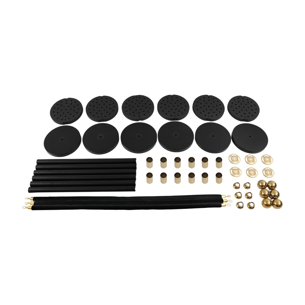 6Pcs Stanchion Posts Queue Pole & 3x1.5m Ropes Crowd Control Barrier New