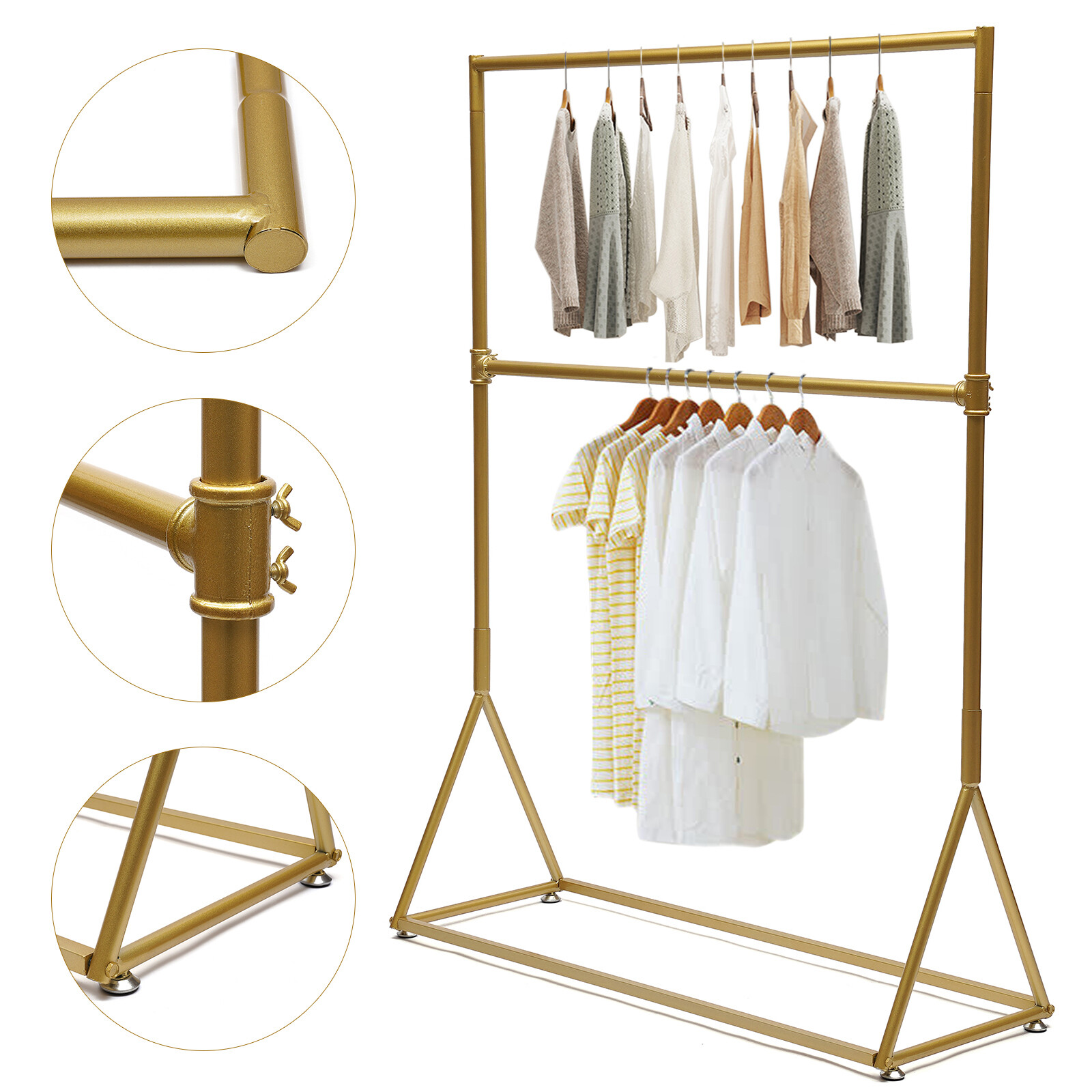 Freestanding Metal Garment Rack Clothes Hanger Stand Storage Holder Organizer US