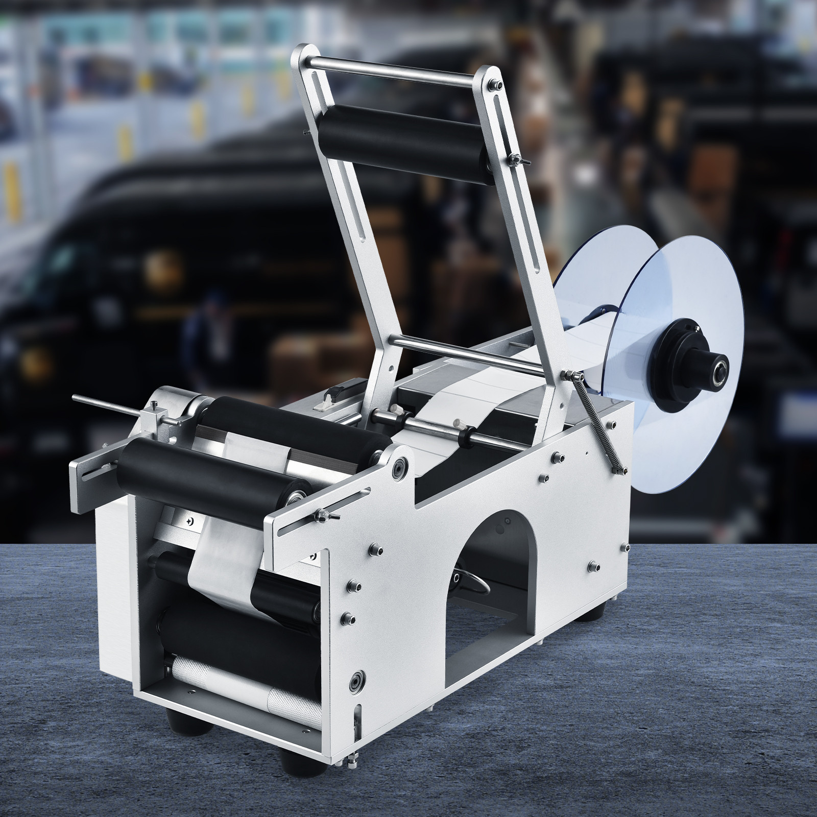 VEVOR Semi-Automatic Round Bottle Labeling Machine Electric Labeler 20-50pcs/min