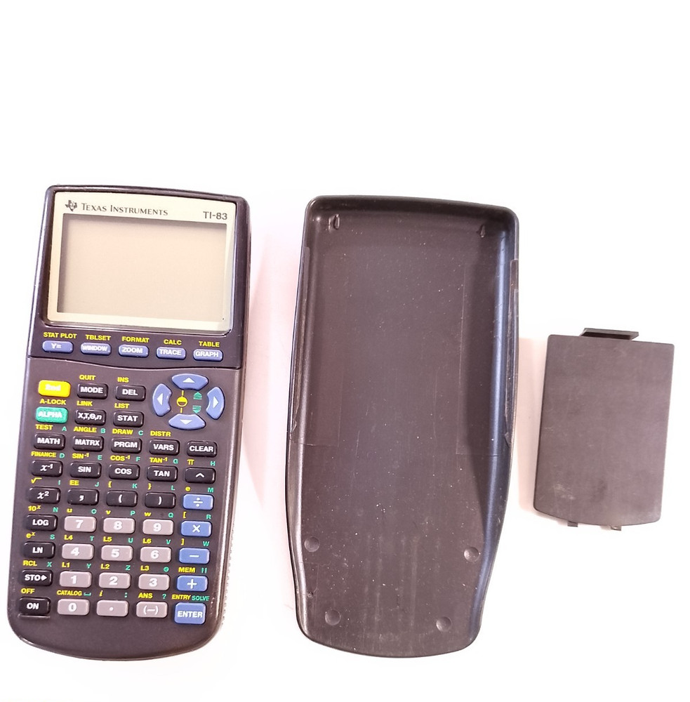 Texas Instruments black TI-83 with front cover untested