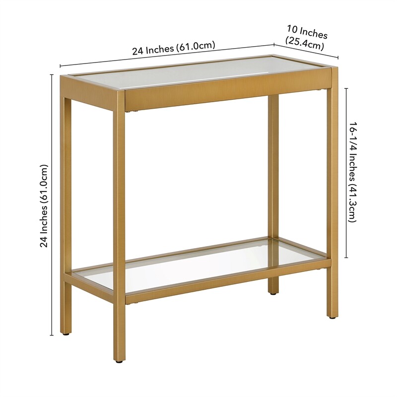Henn&Hart 24" Gold Side Table