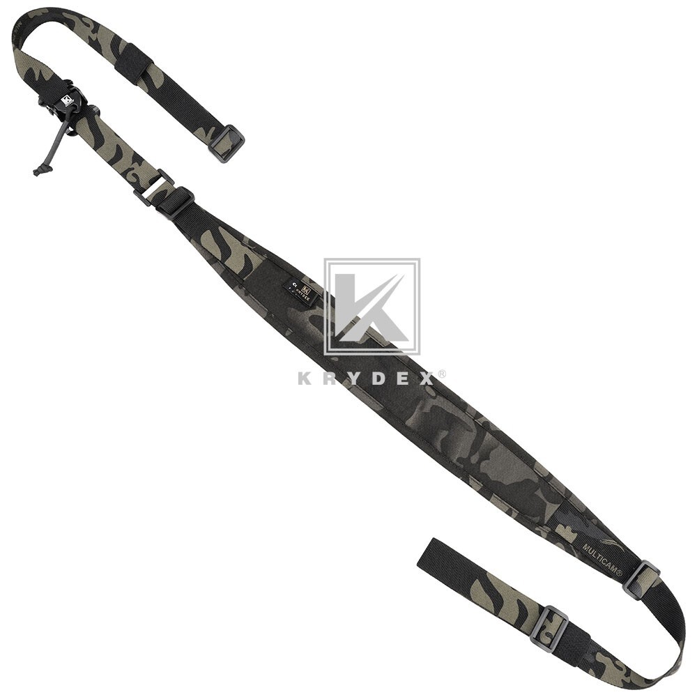 KRYDEX Tactical Sling Modular Slingster Pull Tab 2Point Quick Adjust Black Camo