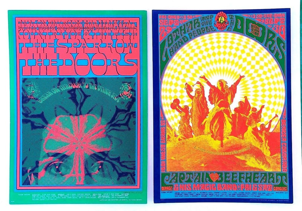 2 Original  DOORS Family Dog Concert  Postcards FD 50-84 incredible artwork NM!!