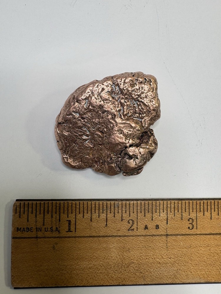 Pure Native Michigan Solid Copper Nugget Specimen Keweenaw Peninsula Mineral