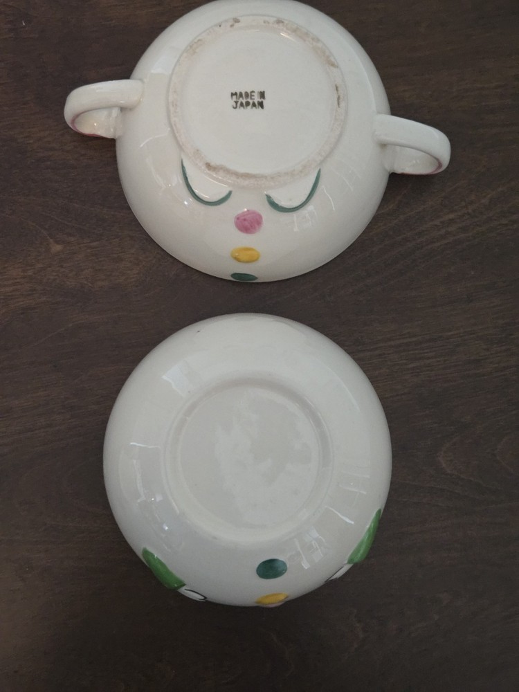 Incomplete Japanese Stackable Clown Plate Set