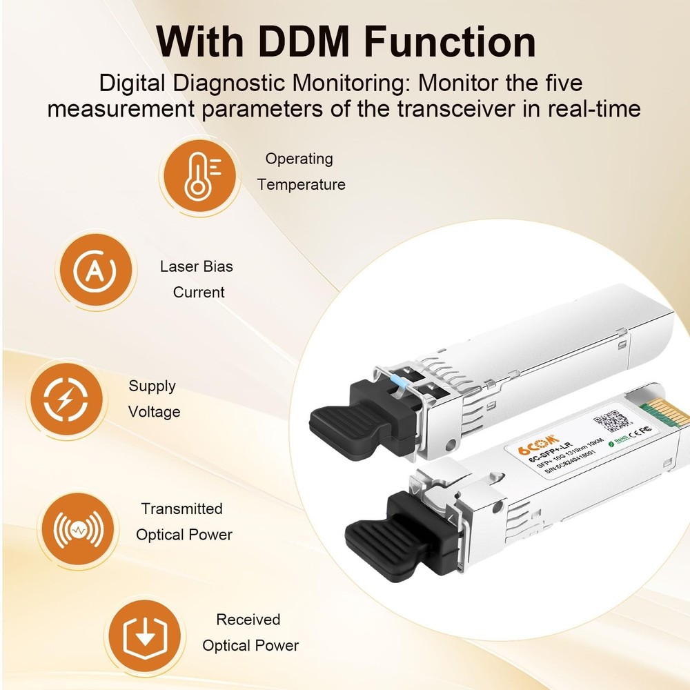 4Pack 10GBase-LR SFP+ Transceiver, 10G Sfp Single Mode Module Duplex LC for C...