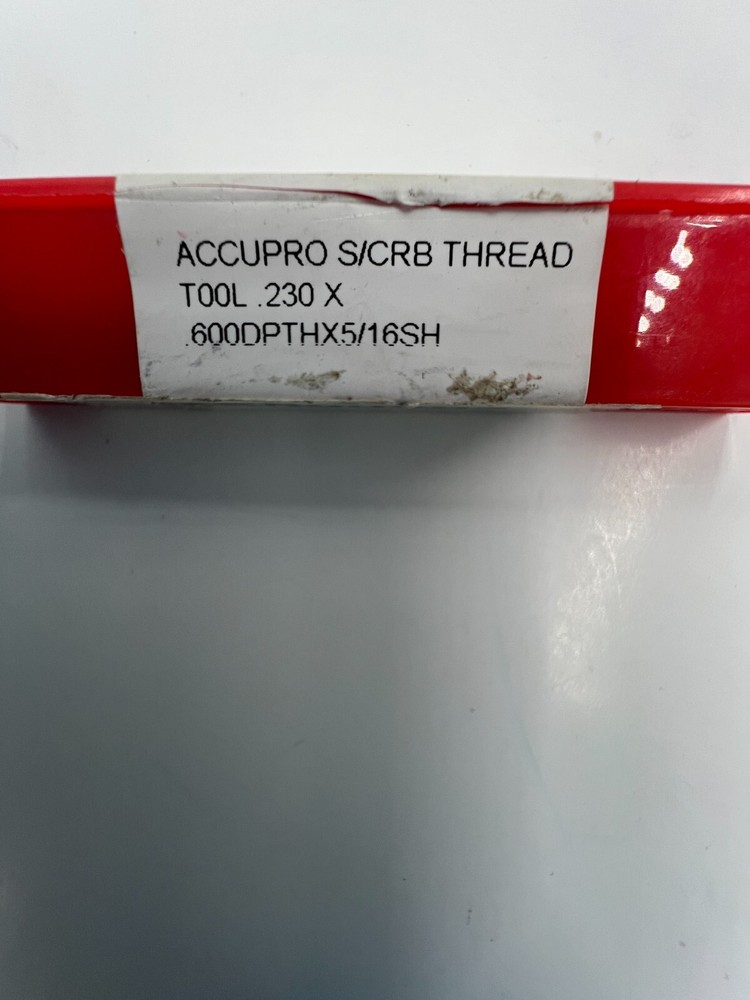 Accupro Single Point Theading Tool: 0.23" Min Thread Dia Solid Carbide 05252119