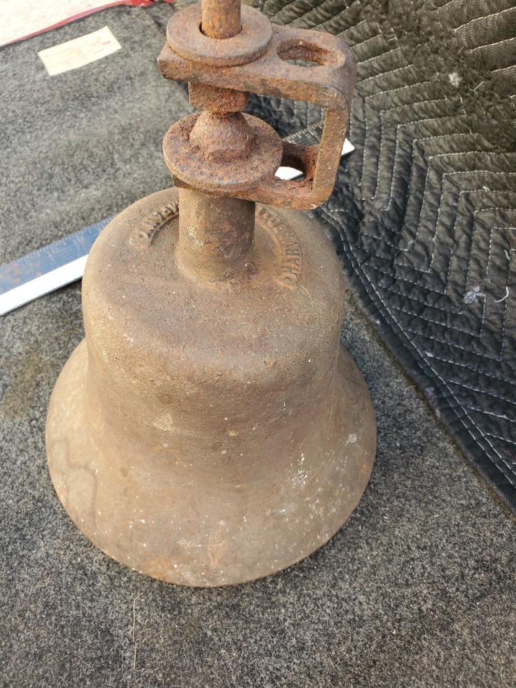 WW2 Navy Ship Bell Cast Iron World War 2 USN Harvard Lock Company Antique