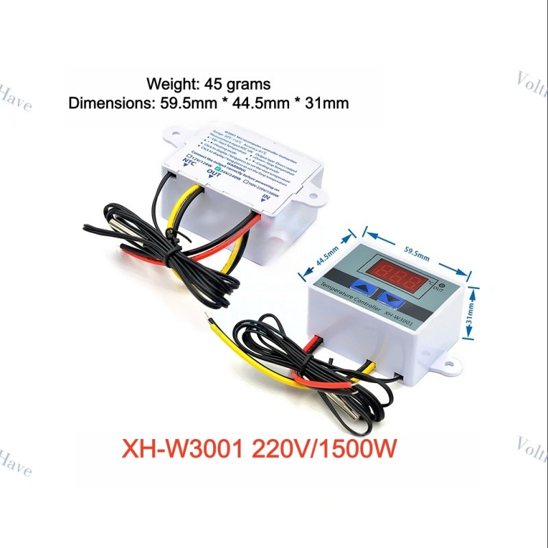 2PCS XH-W3001 24V/240W Temperature Switch Microcomputer Temperature Controller