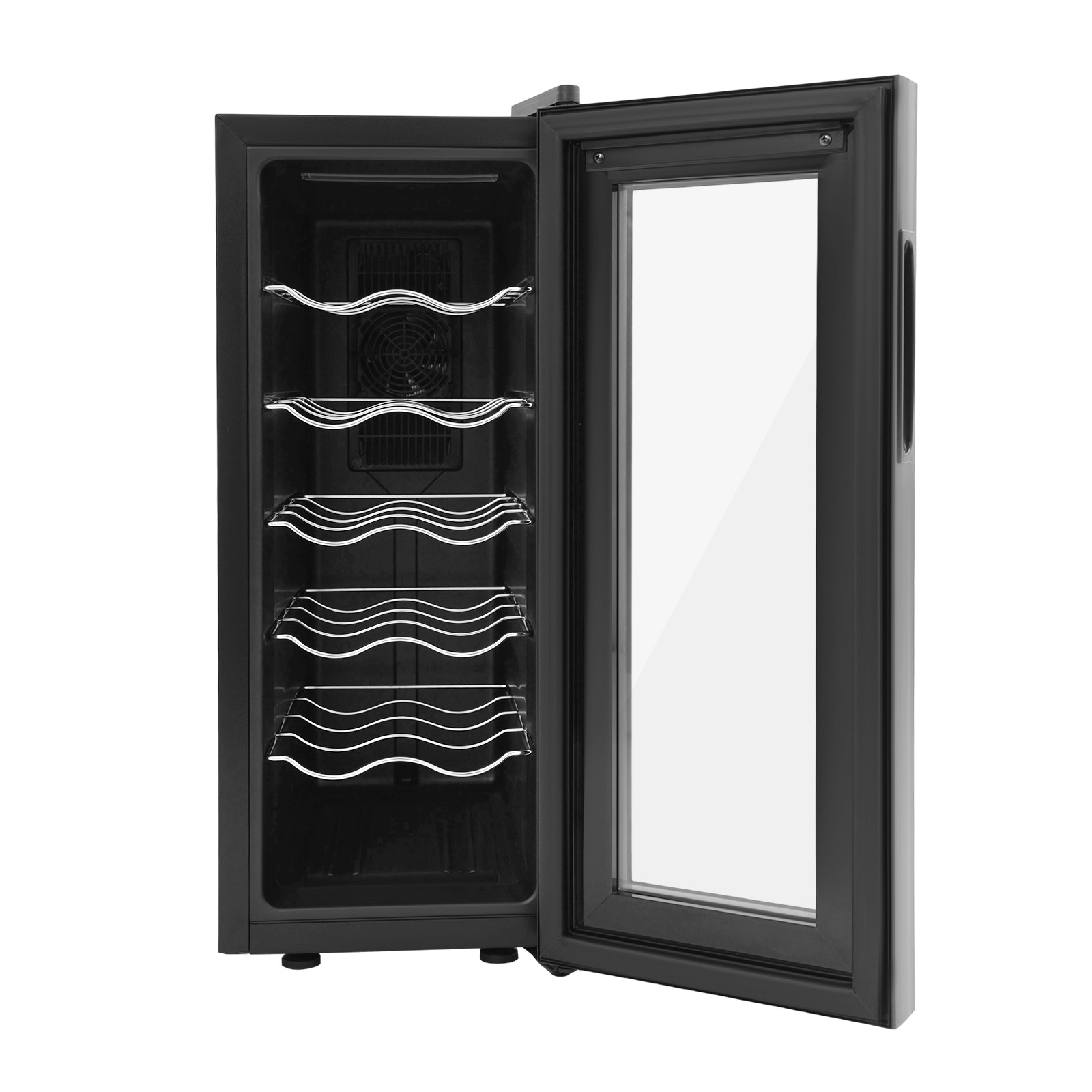 Wine Fridge 12-bottle Champagne Wine Fridge Bars Wine Cooler Refrigerator Black