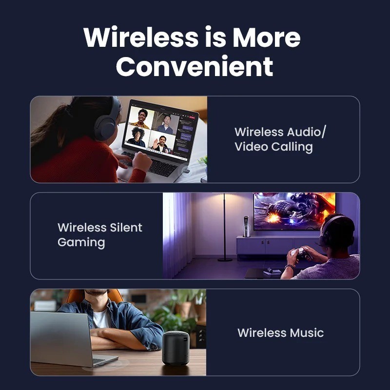 “UGREEN USB-C Bluetooth 5.3 Transmitter aptX HD Audio Adapter for PC Nintendo Sw