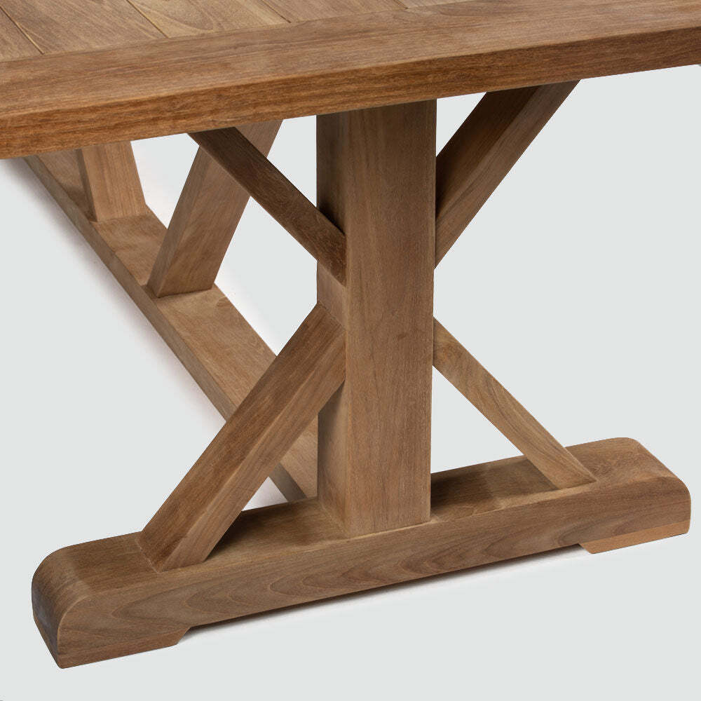 Ash & Ember Savannah Grade A Teak 96" Rectangular Farmhouse Dining