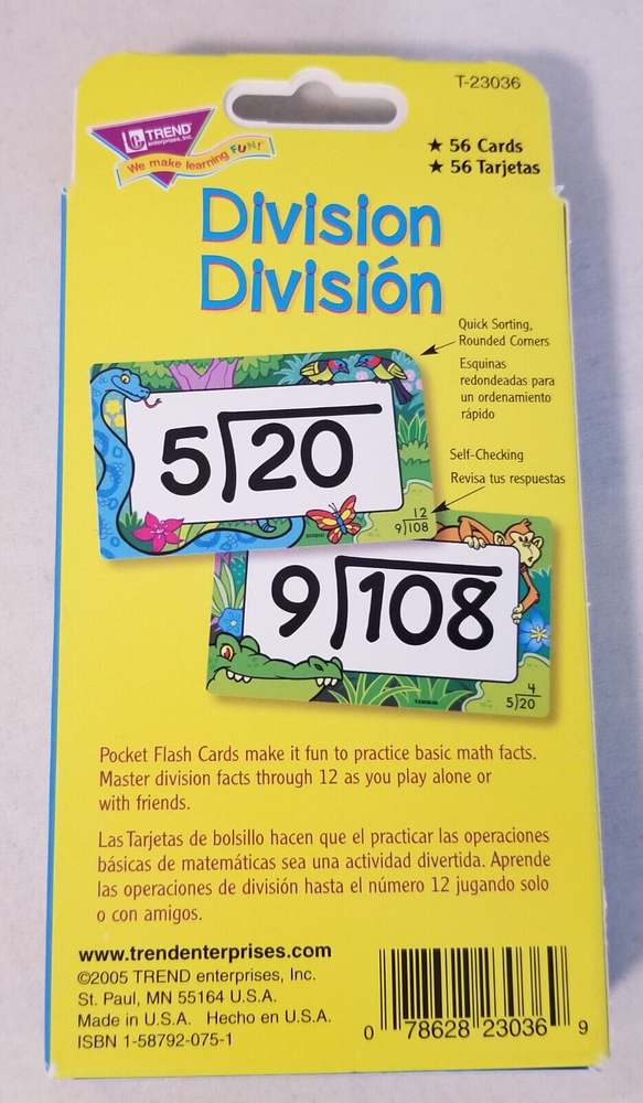 Trend: Division Pocket Flash Cards - New