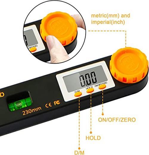 Rainyb Digital Angle Finder Tool 7inch 0-360 degree LED Digital Protractor