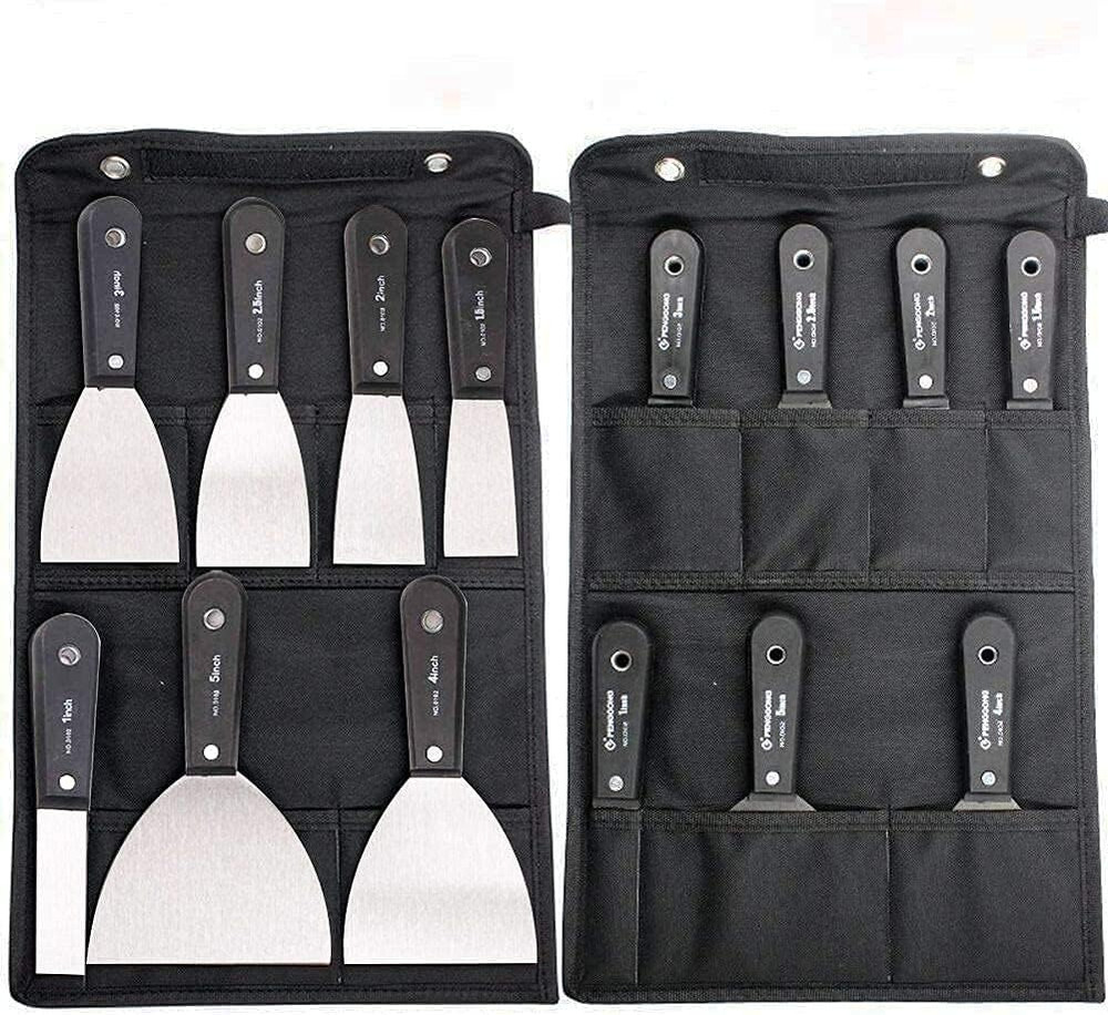 7 PCS Drywall Paint Scraper Tools with Storage Bag,Spackle Drywall Putty Knife S