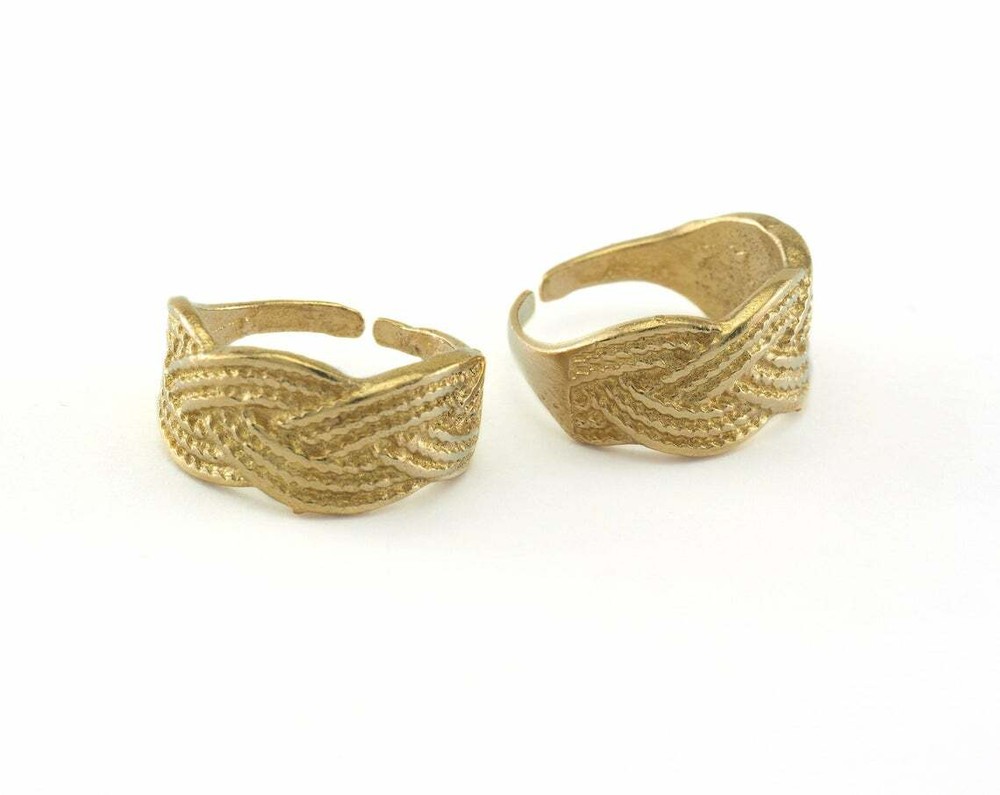 Weave Adjustable Ring brass (Color Options) 17mm 7US innsize Adjustable 3437