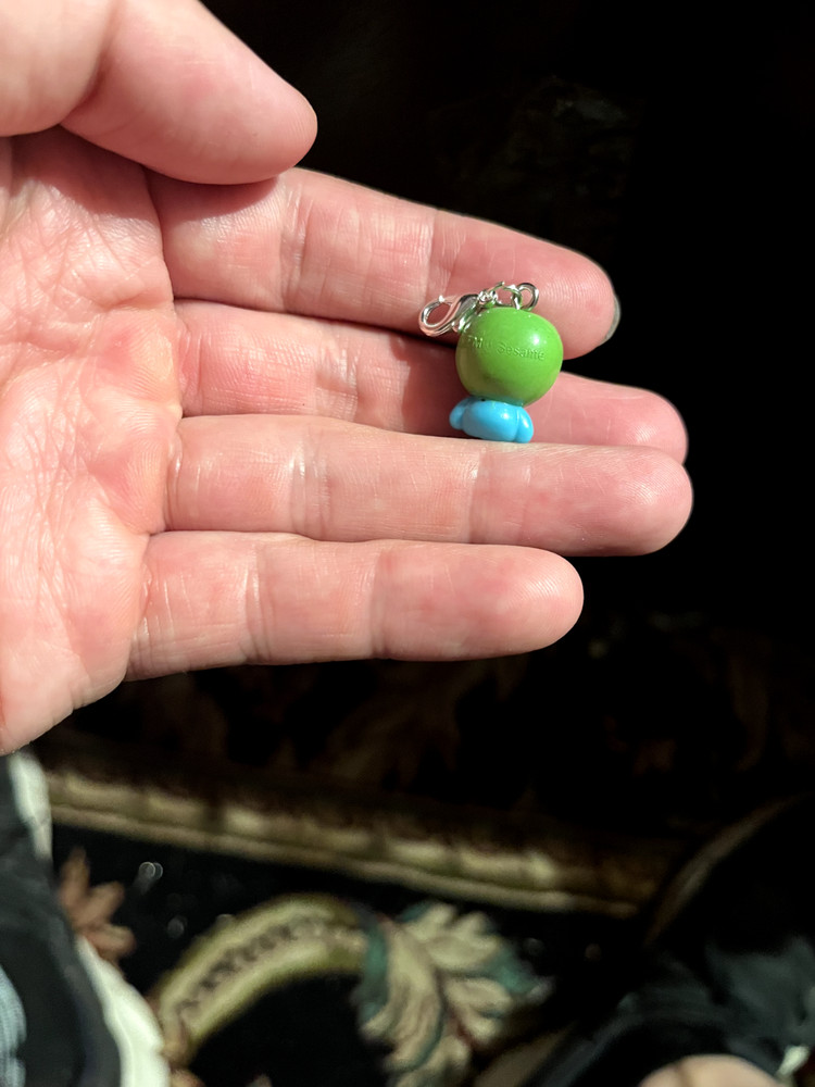 Sesame Street Cookie Monster Green Apple Micro Charm Zip Pull