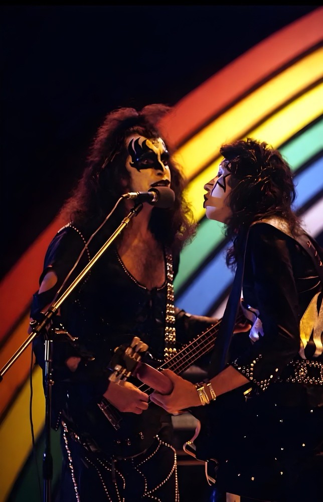 11x17 Kiss Ace Frehley & Gene Simmons Poster ABC In Concert Live Photography
