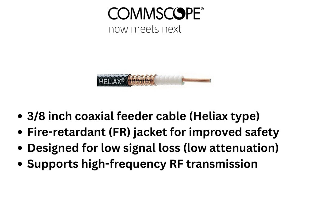 CommScope LDF2RK-50 3/8 Fire Retardant Cable 100 Ft