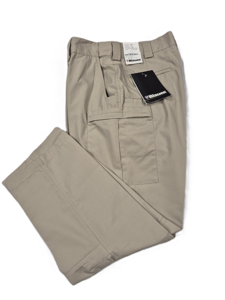 NWT Blauer Ripstop Tactical Pants (36/30) Silver Tan Sip Pockets Polyester-Blend