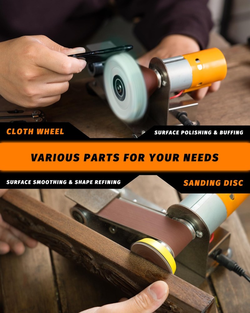 Mini Belt Sander, Small Sander Making Supplies, 7 Adjustable Speed Sharpener,...