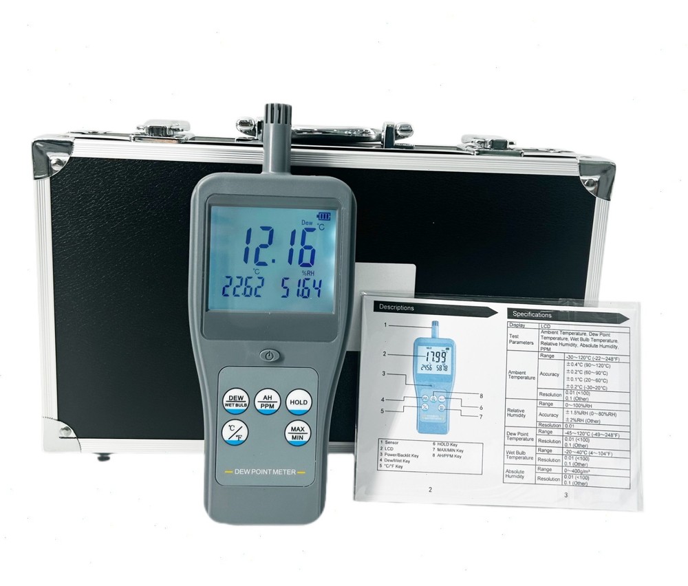 Temp Humidity Dewpoint Meter Display 3 Measurement Parameters Resolution 0.01