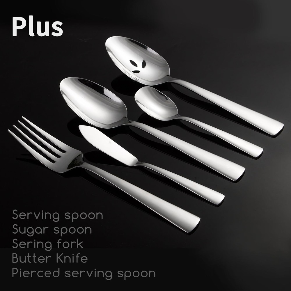 45-Piece Flatware Sets Silverware Set for 8 Durable Stainless Steel Tableware