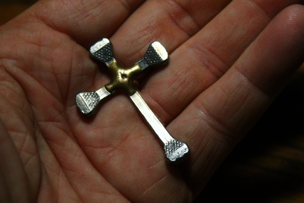 Cross made from nails