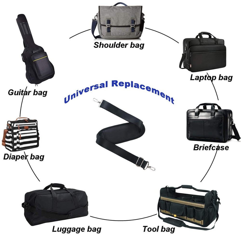 BOMKEE 59" Briefcase Shoulder Strap Universal Replacement 59 Inch, Black