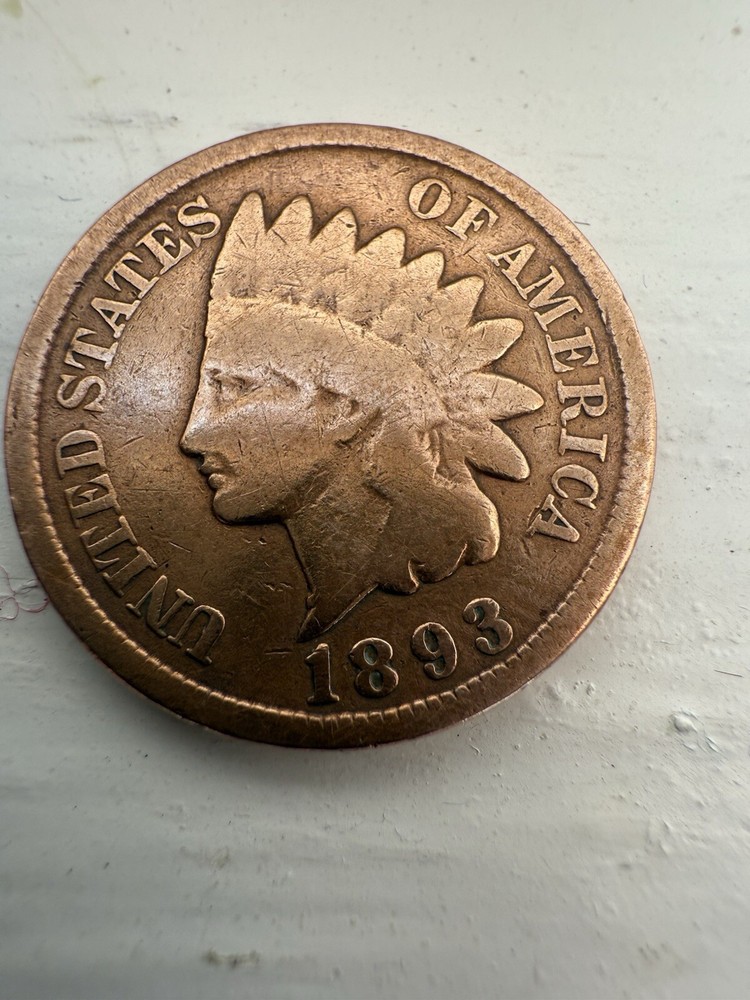 1893 FINE Indian Head Cent Penny Cleaned