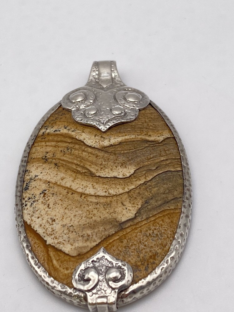 Sterling Silver Bj Large  Jasper Pendant