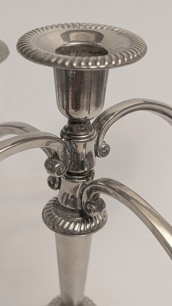 Vintage Silver Plate Adjustable Five Arm Candelabra