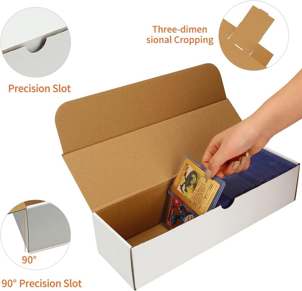 12-Pack White Cardboard Trading Card Storage - Stackable & Protective